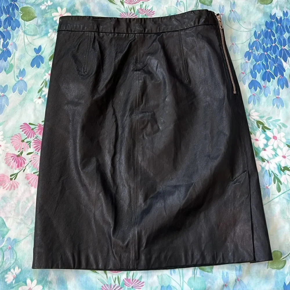 Milly Lamb Leather Skirt - 6 - Picture 11 of 11